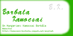 borbala kamocsai business card