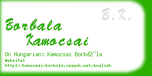 borbala kamocsai business card